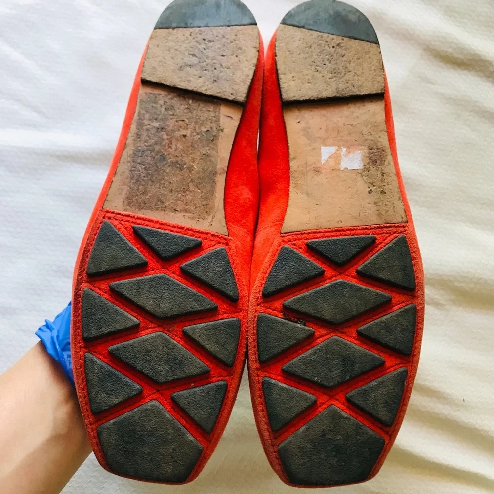 Tory Burch Women's Orange Suede Loafers